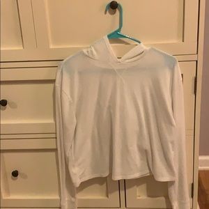 White cropped Hollister hoodie